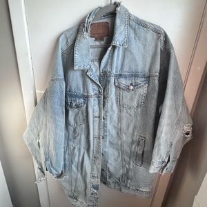 American Eagle oversized distressed denim jacket xxl